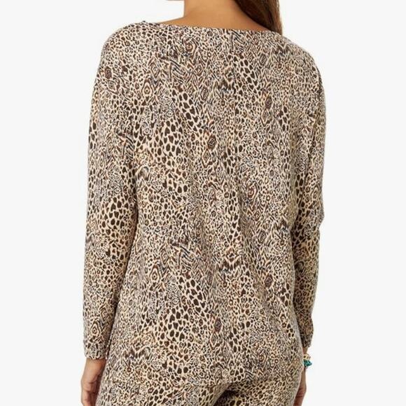 Lilly Pulitzer Karessa Top Size S Leopard Print Stretch Long Sleeve Pullover NWT - Picture 2 of 13